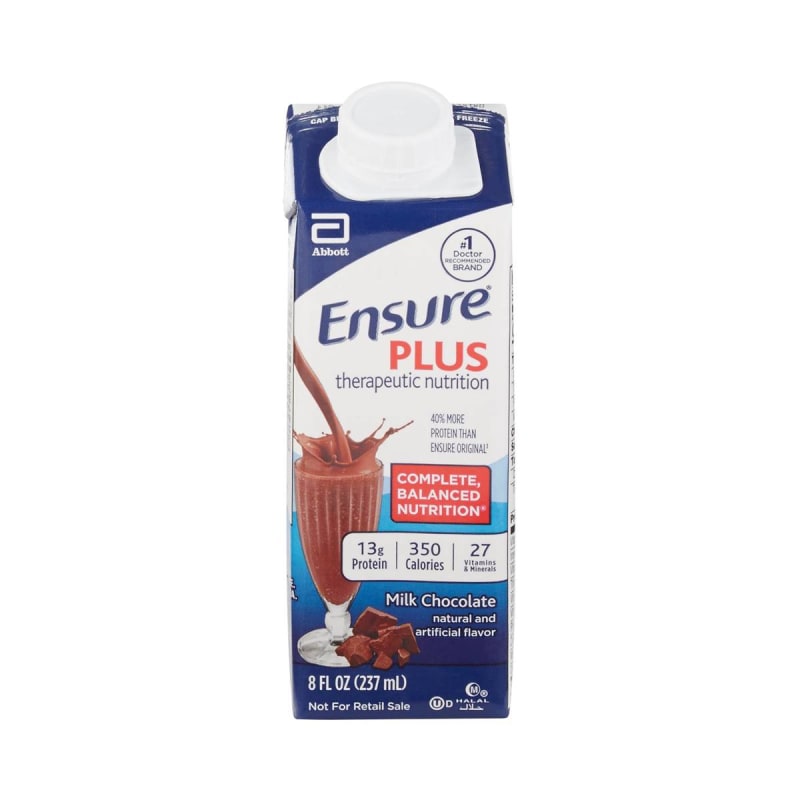 Abbott Nutrition EnsureÂ® Plus Therapeutic Nutrition, Chocolate, 8-ounce carton