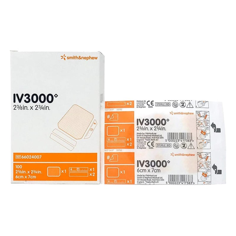 Smith & Nephew IV3000â„¢ 1-Hand Peripheral Catheter Dressing, 2-3/8 x 2Â¾ Inch