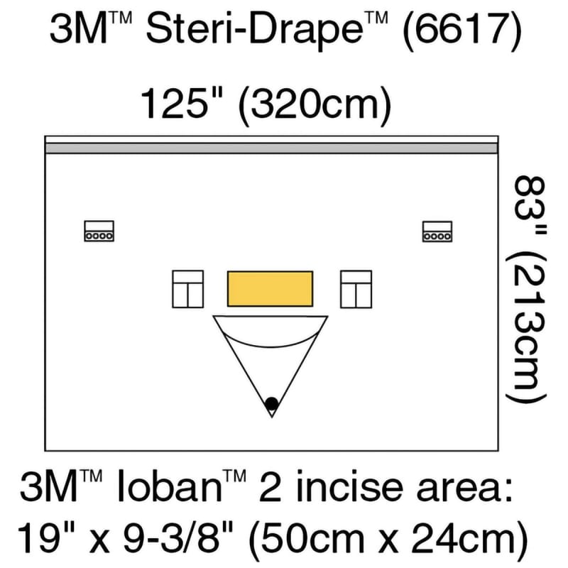Solventum Corporation 3Mâ„¢ Steri-Drapeâ„¢ Sterile Orthopedic Drape, 125 x 83 Inch