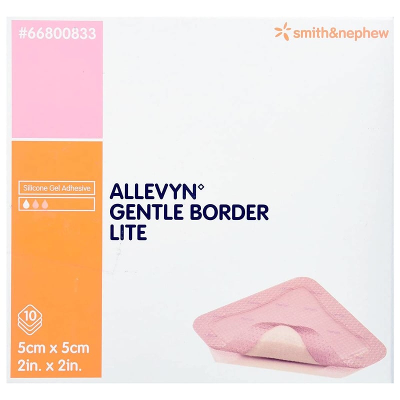 Smith & Nephew Allevynâ„¢ Gentle Border Lite, 5 x 5 Centimeter