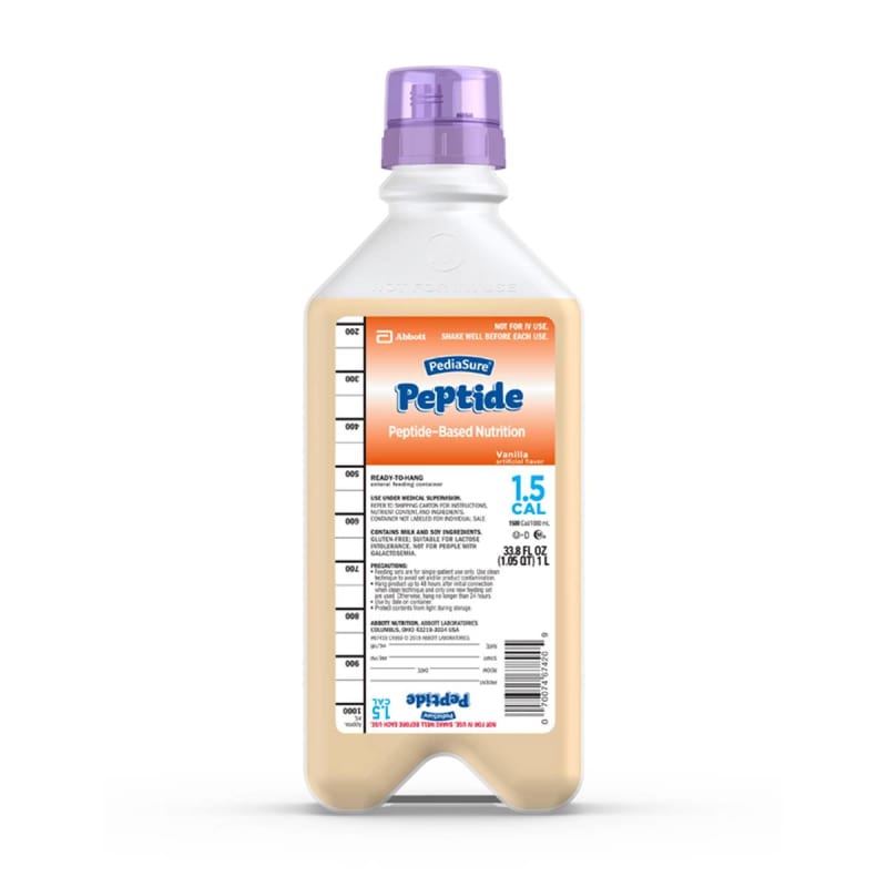 Abbott Nutrition PediaSureÂ® Peptide 1.5 Cal Peptide-Based Nutrition, Vanilla, 33.8-oz. bottle