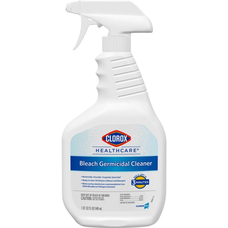 The Clorox Company Clorox HealthcareÂ® Bleach Germicidal Cleaner, Spray Bottle, 32 oz.