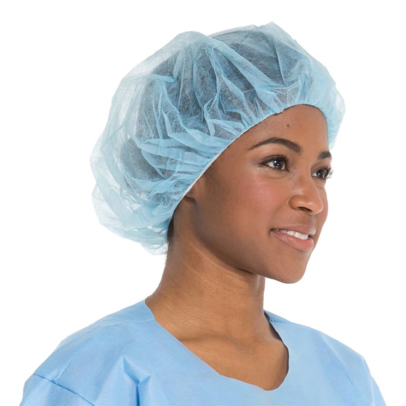 O&M Halyard Inc Halyard Bouffant Cap, X-Large, Blue O&M Halyard Inc Halyard Bouffant Cap, X-Large, Blue