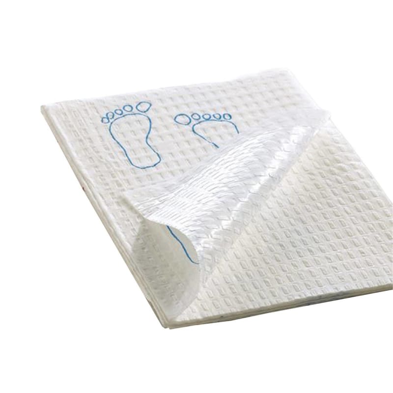 Graham Medical Products FootprintÂ® Nonsterile White / Blue Procedure Towel, 13-1/2 x 18 Inch