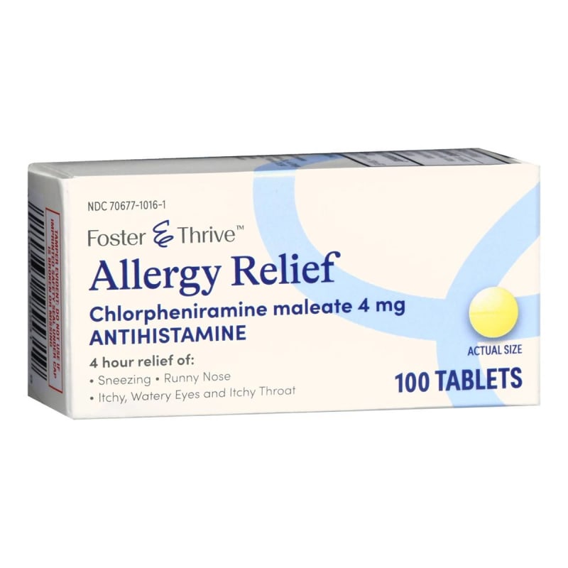 McKesson Brand Foster & Thriveâ„¢ Allergy Relief Chlorpheniramine Maleate 4 mg Tablets