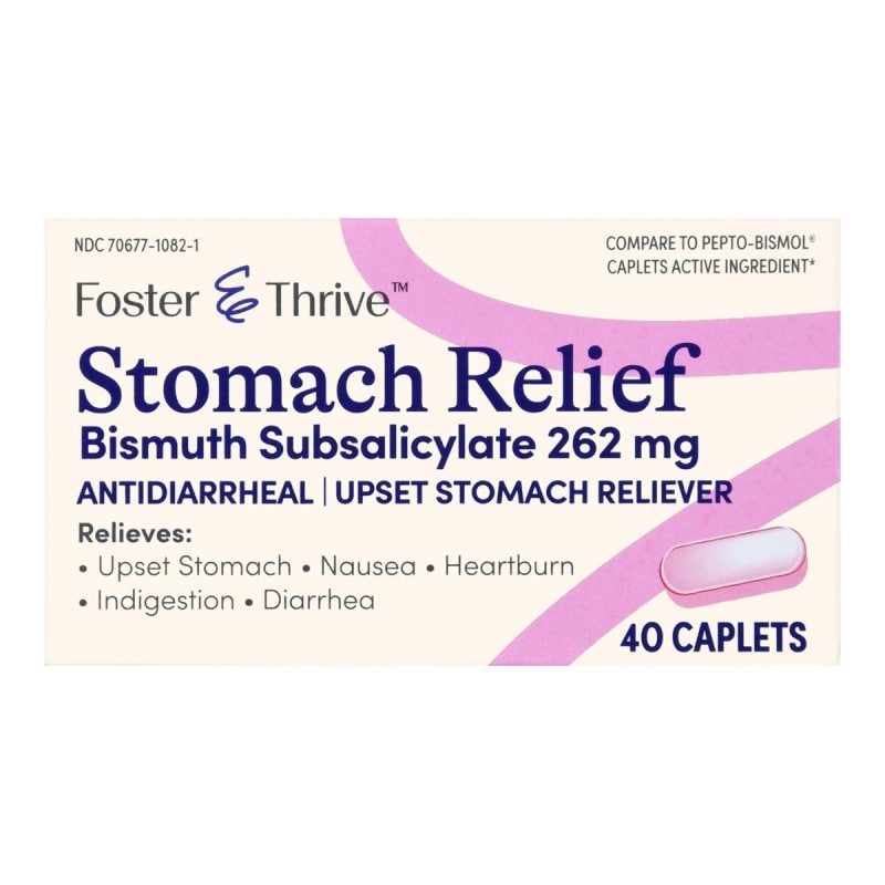 McKesson Foster & Thriveâ„¢ Stomach Relief 262 mg Bismuth Subsalicylate Caplets