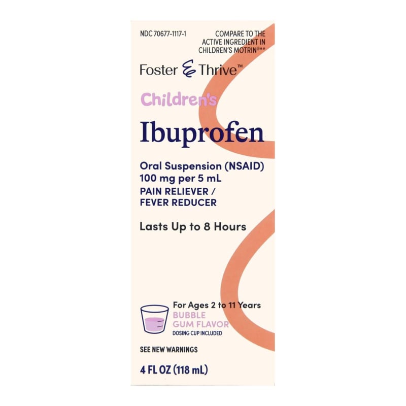 McKesson Foster & Thriveâ„¢ Ibuprofen Children's Pain Relief, Bubblegum Flavor