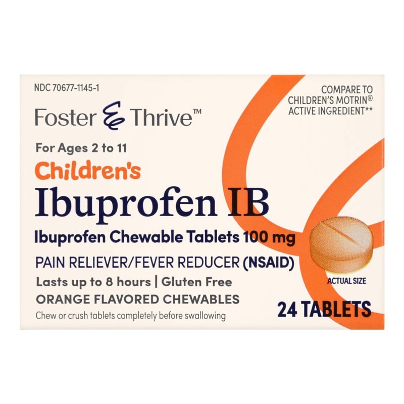 McKesson Foster & Thriveâ„¢ Children's Ibuprofen IB Chewable Tablets 100 mg Orange