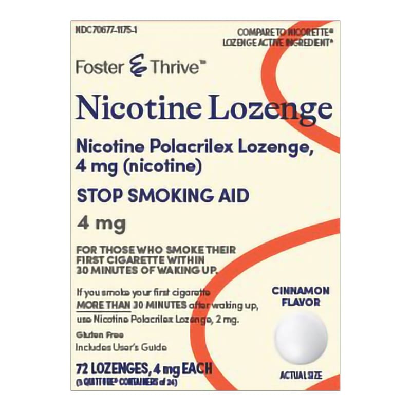 McKesson Foster & Thriveâ„¢ Nicotine Polacrilex Lozenges 4 mg (Nicotine) Cinnamon