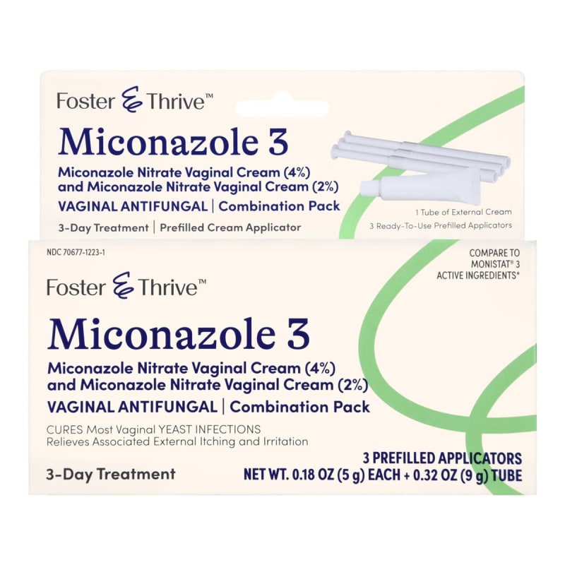 McKesson Foster & Thriveâ„¢ Miconazole Nitrate Vaginal Cream + Antifungal Combination Pack