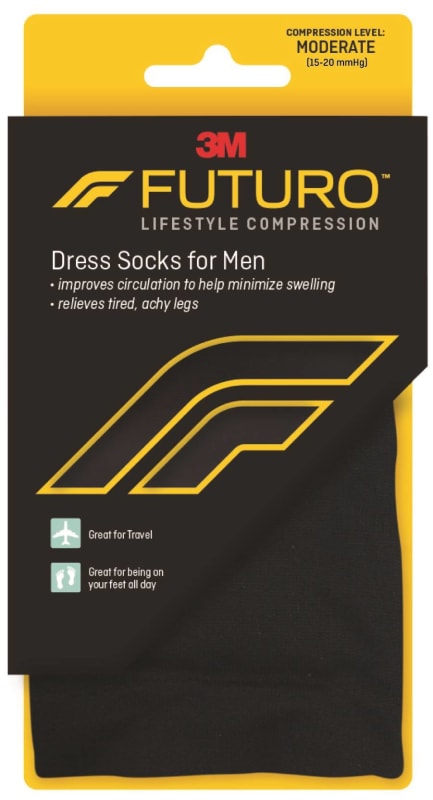 3M Company 3Mâ„¢ Futuroâ„¢ Lifestyle Compression Firm Dress Socks for Men, Black, Medium 3M Company 3Mâ„¢ Futuroâ„¢ Lifestyle Compression Firm Dress Socks for Men, Black, Medium