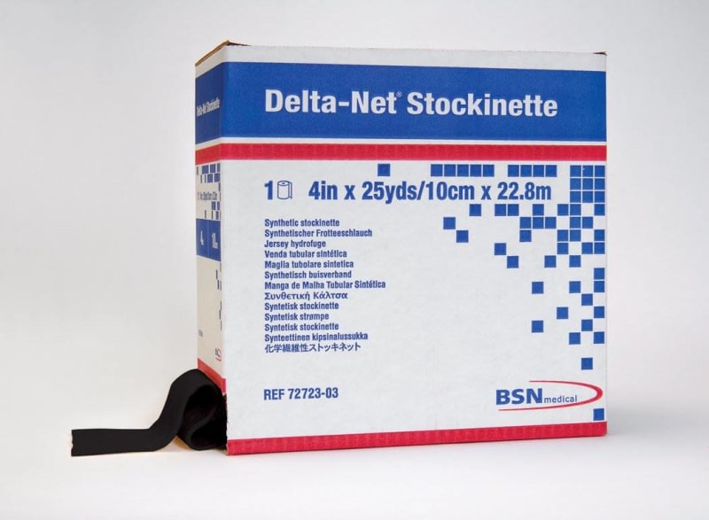 BSN Medical Delta-Net® Black Stockinette, 4 Inch x 25 Yard BSN Medical Delta-Net® Black Stockinette, 4 Inch x 25 Yard