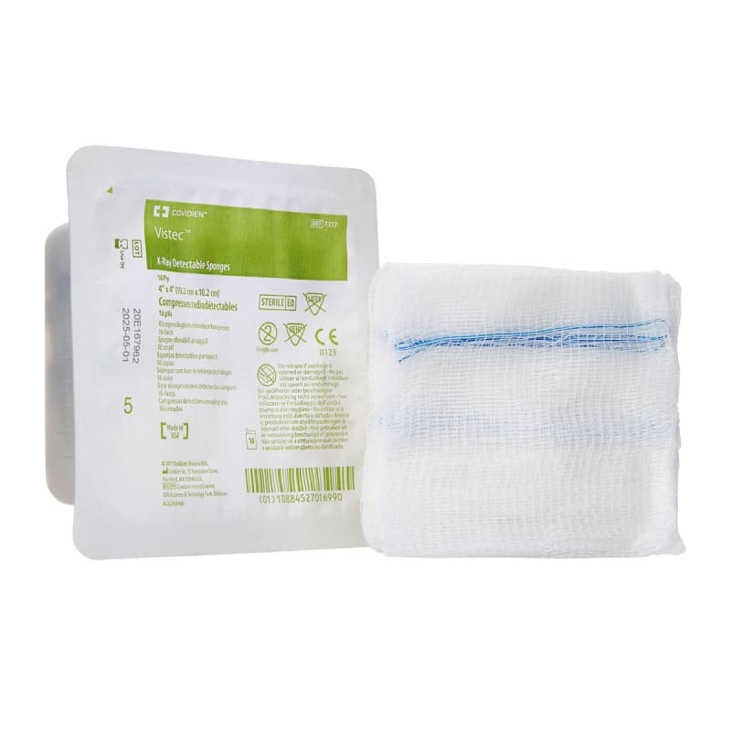 Cardinal Visitecâ„¢ Sterile USP Type VII X-Ray Detectable Gauze Sponge, 4 x 4 Inch, 16-Ply