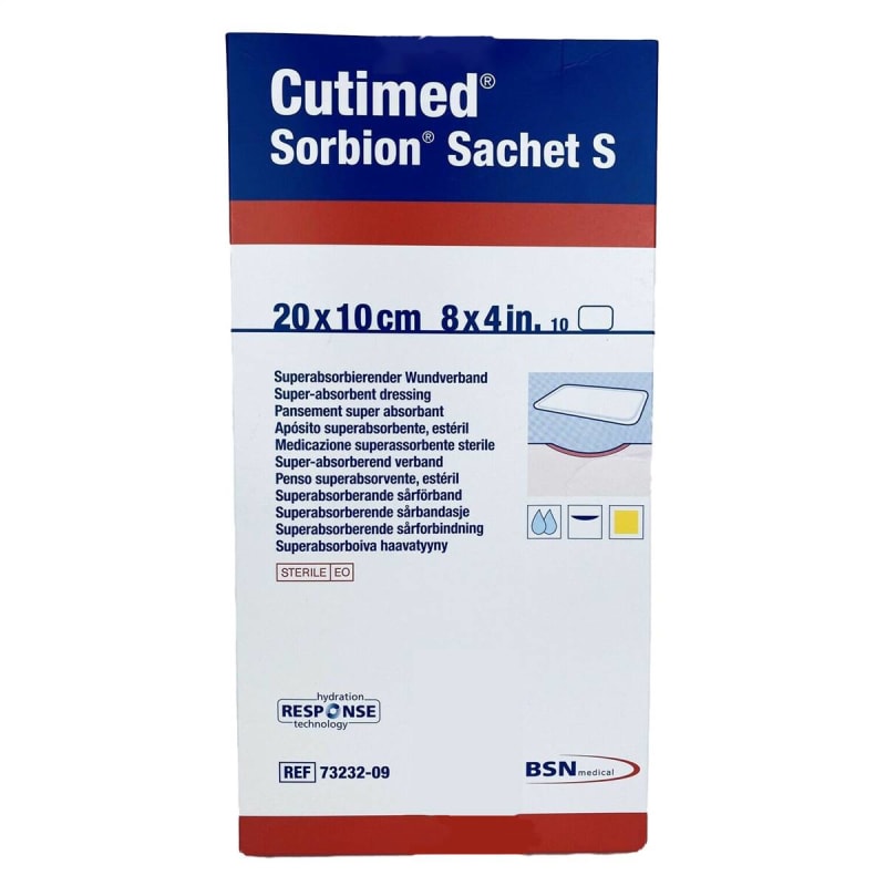 BSN Medical Cutimed® Sorbion® Sachet S Gelling Fiber Wound Dressing, 4 x 8 Inch BSN Medical Cutimed® Sorbion® Sachet S Gelling Fiber Wound Dressing, 4 x 8 Inch