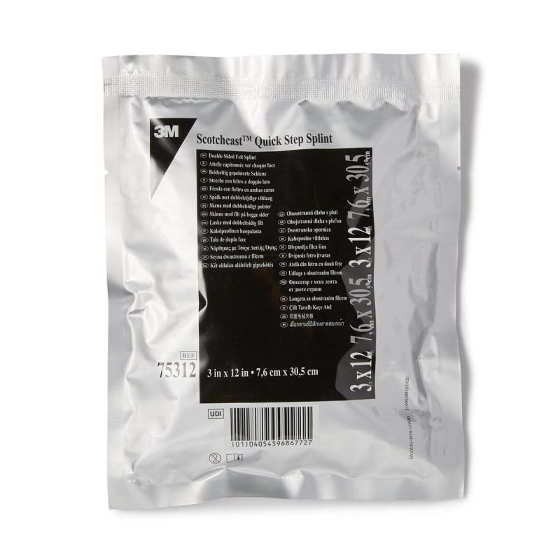 Solventum Corporation 3Mâ„¢ Scotchcastâ„¢ Quick Step Double Sided Felt Padded Splint, 3 x 12 Inch