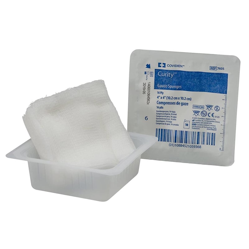 Cardinal Curityâ„¢ Sterile USP Type VII Gauze Sponge, 4 x 4 Inch, 16-Ply