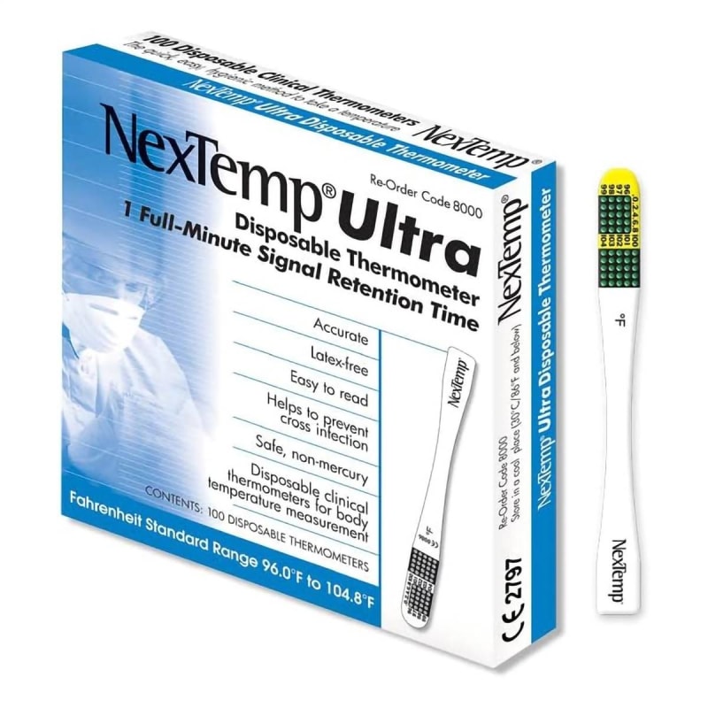 Medical Indicators Disposable Oral Thermometer NexTemp® 96 to 104.8 °F Color Dots Display Medical Indicators Disposable Oral Thermometer NexTemp® 96 to 104.8 °F Color Dots Display