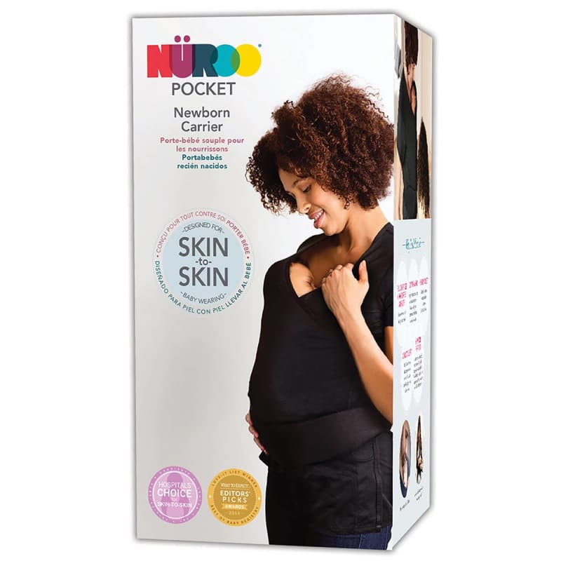 Brownmed NuRooÂ® Pocket Short Sleeve Pocket Baby Carrier, Black, Extra-Small