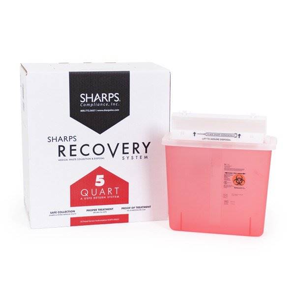 Sharps Compliance Sharps Recovery Systemâ„¢ Mailback Sharps Container, 12-1/4 x 4-3/4 x 10-1/2 Inch