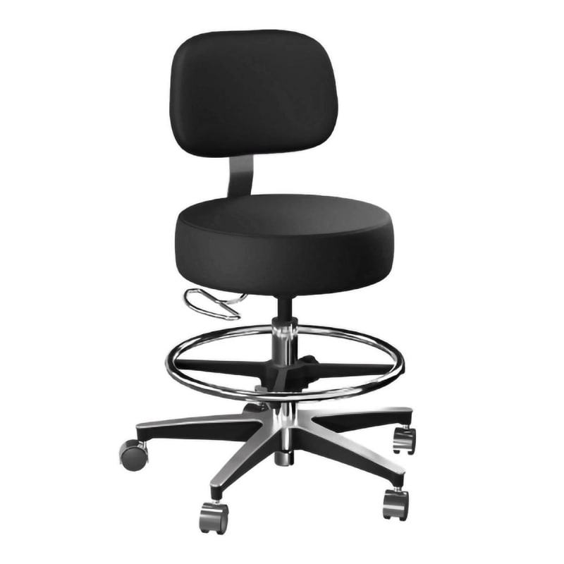 McKesson Brand McKesson Exam Stool, Black, with Backrest