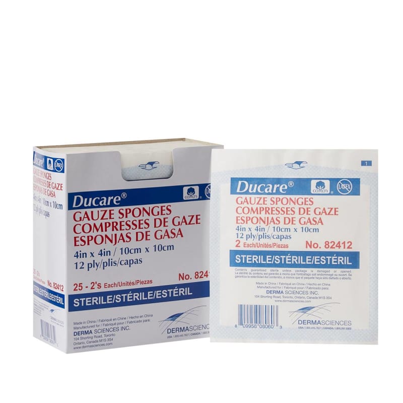 Gentell Ducare Sterile Gauze Sponge, 4 x 4 Inch, 12-Ply Gentell Ducare Sterile Gauze Sponge, 4 x 4 Inch, 12-Ply