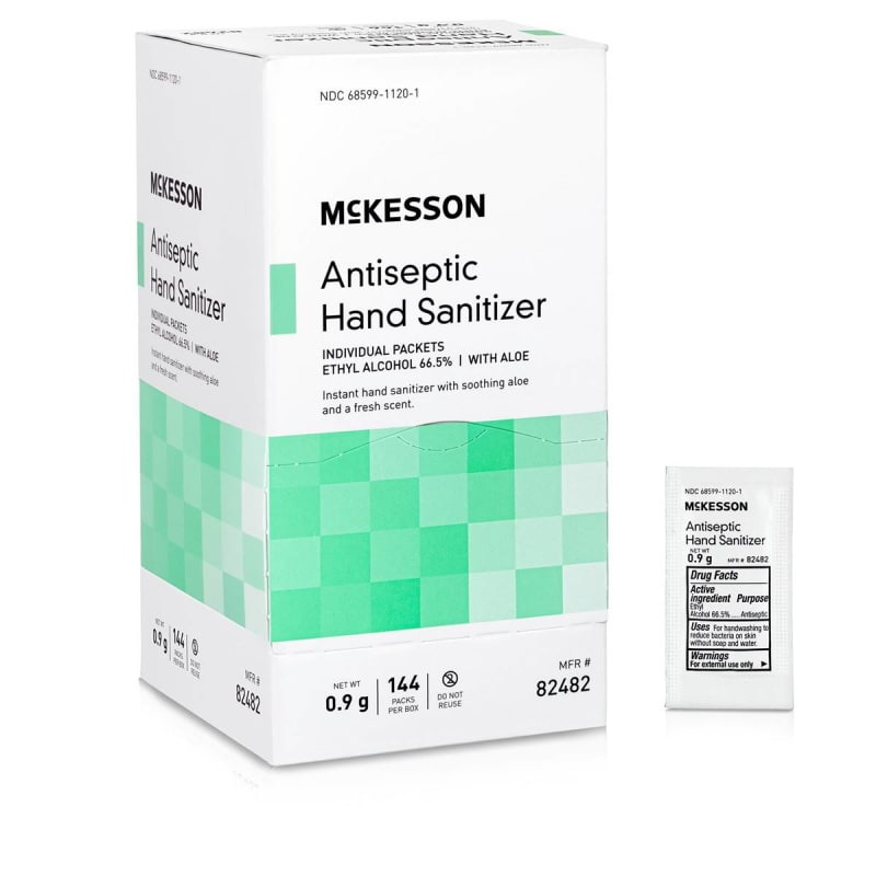 McKesson Hand Sanitizer with Aloe, Fresh Scent, Individual Packet McKesson Hand Sanitizer with Aloe, Fresh Scent, Individual Packet
