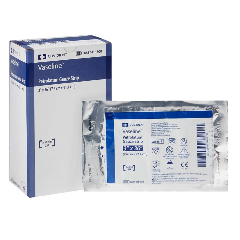 Cardinal Vaselineâ„¢ Petrolatum Impregnated Dressing, 3 x 36 Inch