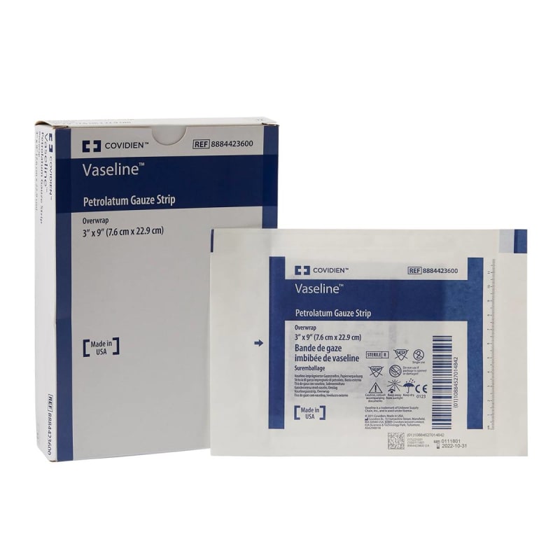 Cardinal VaselineÂ® Petrolatum Impregnated Dressing, 3 x 9 Inch