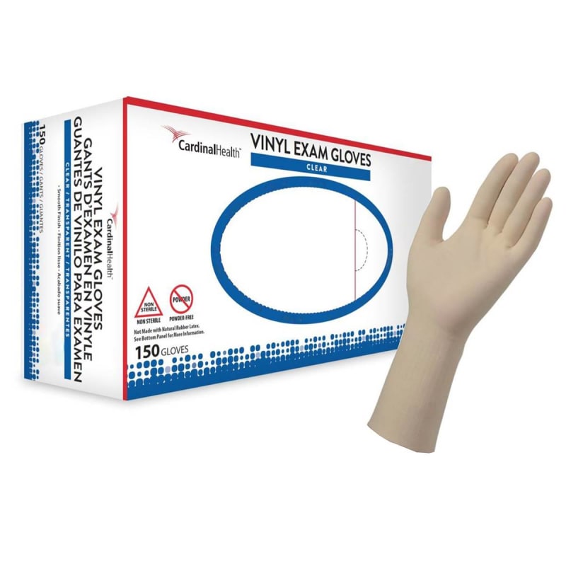 Cardinal Esteemâ„¢ Vinyl Exam Glove, Large, Clear