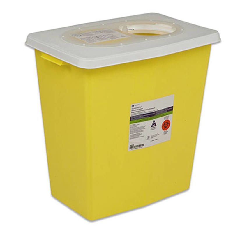 Cardinal SharpSafety™ Chemotherapy Waste Container, 18 Gallon, 26 x 12¾ x 18¼ Inch Cardinal SharpSafety™ Chemotherapy Waste Container, 18 Gallon, 26 x 12¾ x 18¼ Inch