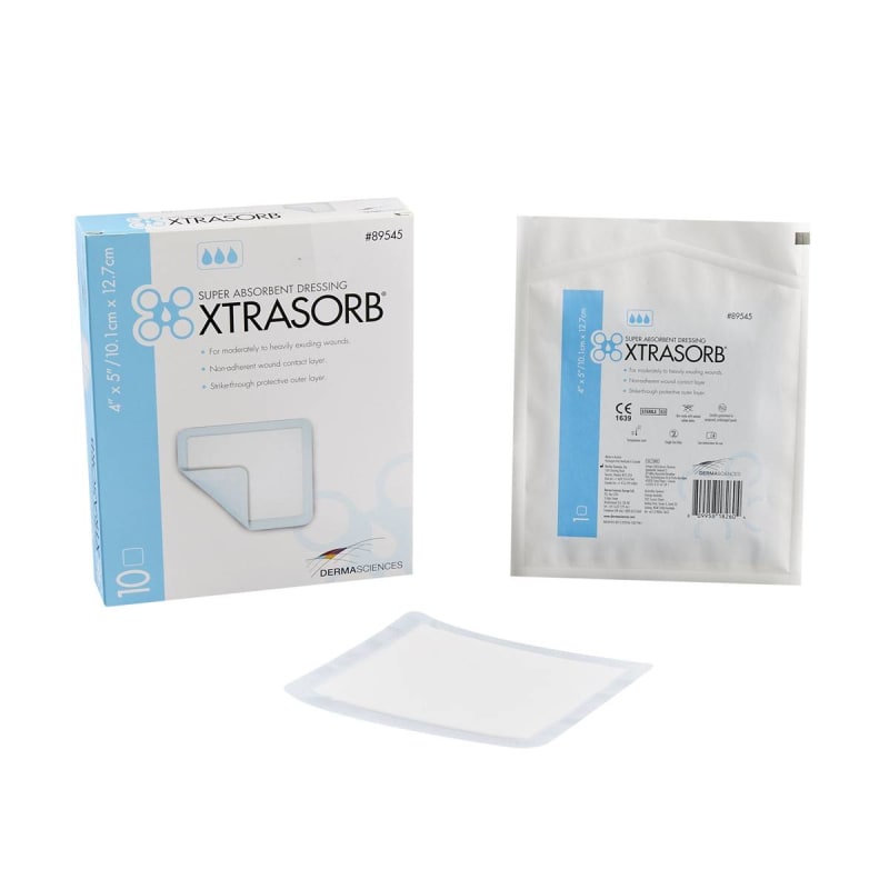 Gentell xtrasorbâ„¢ Classic Gelling Foam Dressing, 4 x 5 Inch