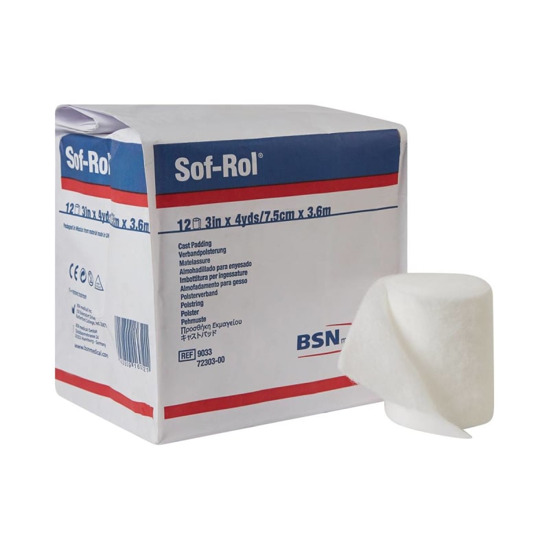 BSN Medical Sof-RolÂ® White Rayon Cast Padding, 3 Inch x 4 Yard