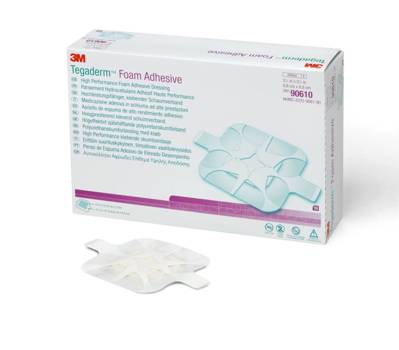 Solventum Corporation 3Mâ„¢ Tegadermâ„¢ High Performance Adhesive with Border Foam Dressing, 3Â½ x 3Â½ Inch
