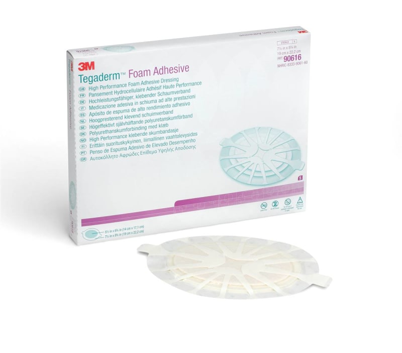 Solventum Corporation 3Mâ„¢ Tegadermâ„¢ High Performance AdhesiveBorder Foam Dressing, 19 x 22.2 cm Oval