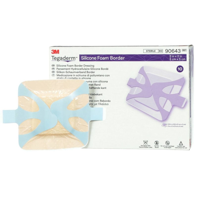 Solventum Corporation 3Mâ„¢ Tegadermâ„¢ Silicone Foam Dressing, 2 x 2 Inch