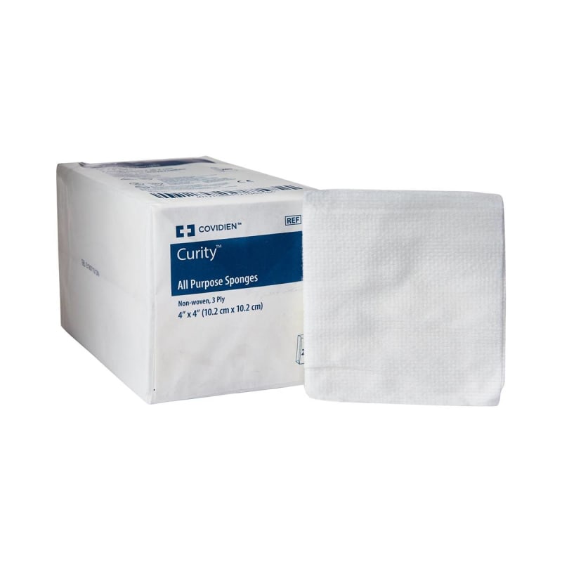 Cardinal Curityâ„¢ Nonwoven Sponge, 4 x 4 Inch, 3-Ply