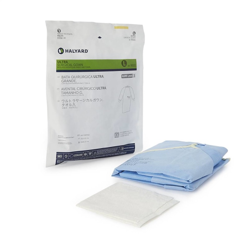 O&M Halyard Inc Halyard Ultra Nonreinforced Surgical Gown with Towel, Large