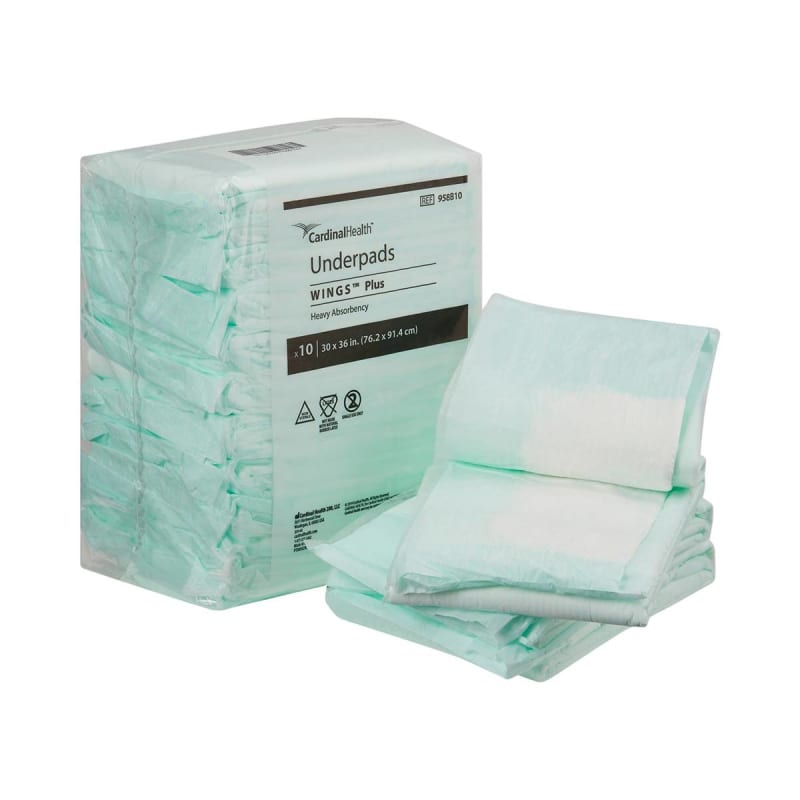 Cardinal Wingsâ„¢ Plus Heavy Absorbency Underpads, 30 x 36 Inch