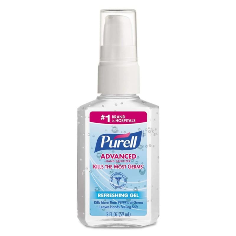 GOJO PurellÂ® Advanced Hand Sanitizer 70% Ethyl Alcohol Gel, 2-ounce Pump Bottle