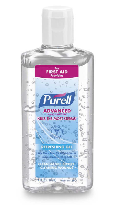 GOJO PurellÂ® Advanced Hand Sanitizer 70% Alcohol Gel, Bottle, 4 ounces, Fruit Scent