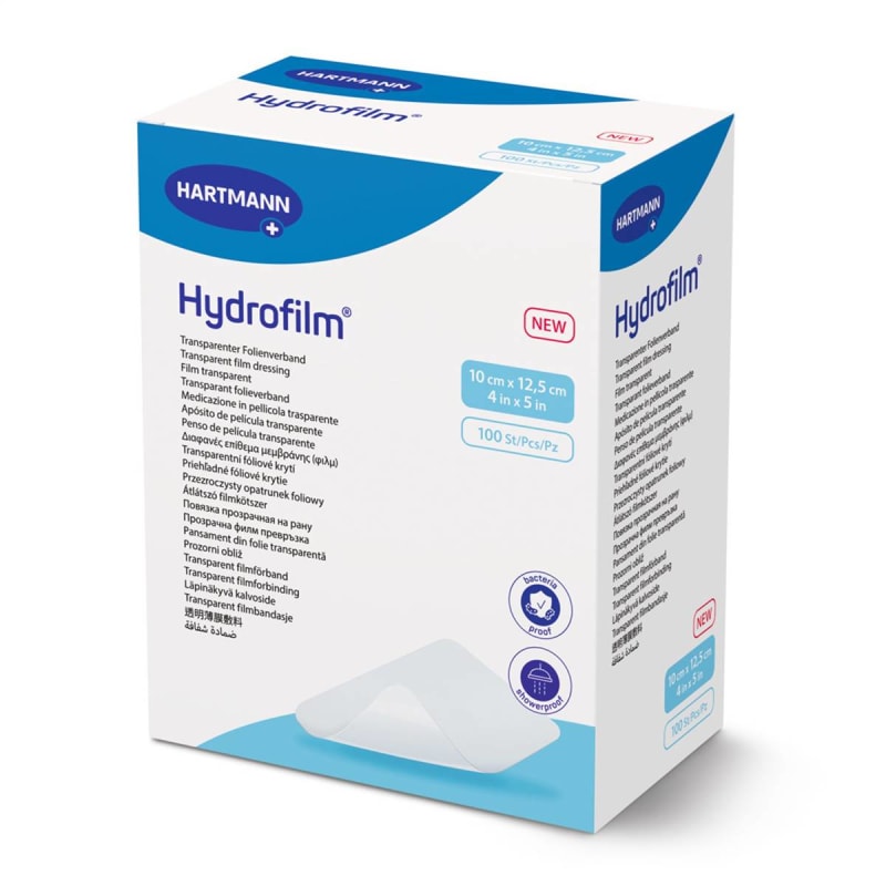Hartmann Transparent Film Dressing Hydrofilm® 4 X 5 Inch 4 Tab Delivery Rectangle Sterile Hartmann Transparent Film Dressing Hydrofilm® 4 X 5 Inch 4 Tab Delivery Rectangle Sterile