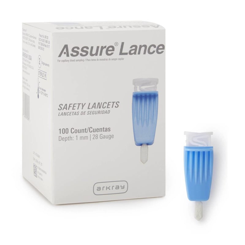 Arkray USA Assure® Safety Lancet, 28 Gauge, 1.0 mm Depth, Light Blue Arkray USA Assure® Safety Lancet, 28 Gauge, 1.0 mm Depth, Light Blue
