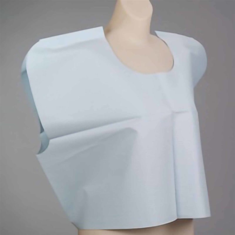 Tidi Products Exam Cape TidiÂ® Blue One Size Fits Most Front / Back Opening Without Closure Unisex Disposable