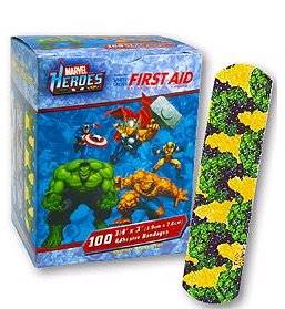 Medibadge Kid Design (The Hulk) Adhesive Strip, 3/4 x 3 Inch