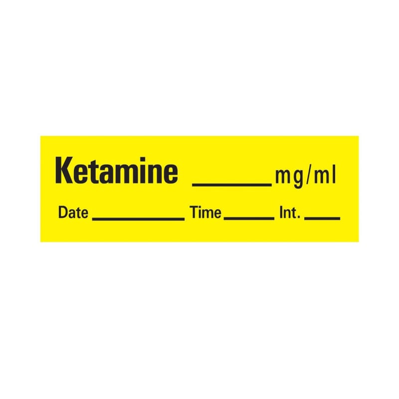 PDC Healthcare Timemed Pre-Printed Label, Ketamine_mg/mL Date_Time_Int