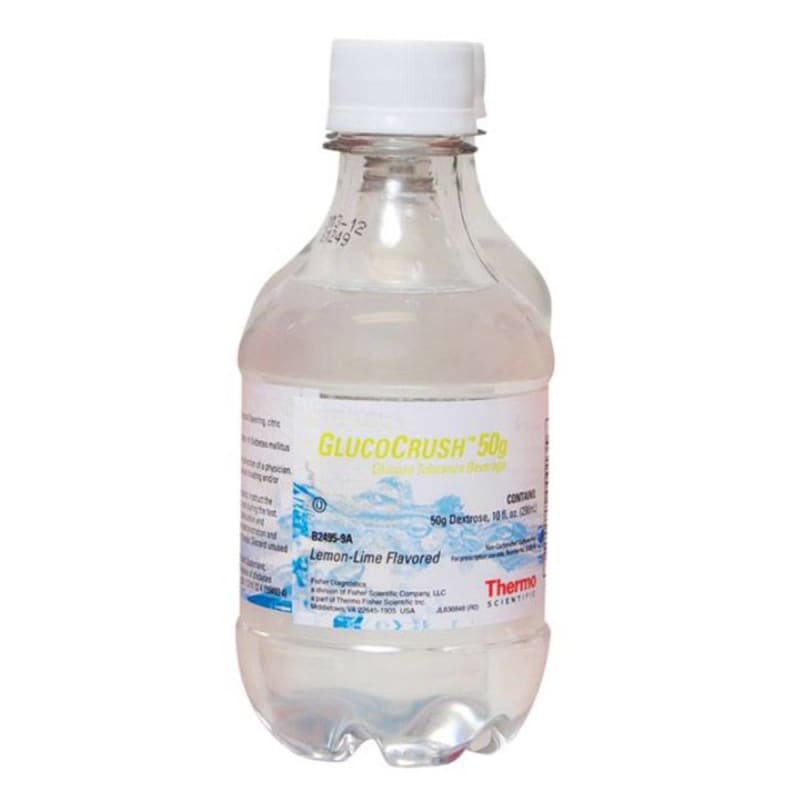 Cardinal Glucose Tolerance Beverage GlucoCrushâ„¢ Lemon-Lime 50 Gram Pregnant Women 10 oz. per Bottle