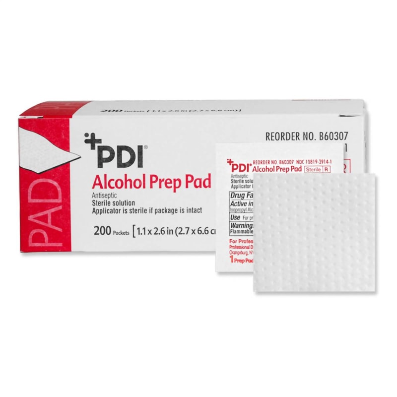 Professional Disposables PDI® Alcohol Prep Pad, 2 x 2 Inch Professional Disposables PDI® Alcohol Prep Pad, 2 x 2 Inch