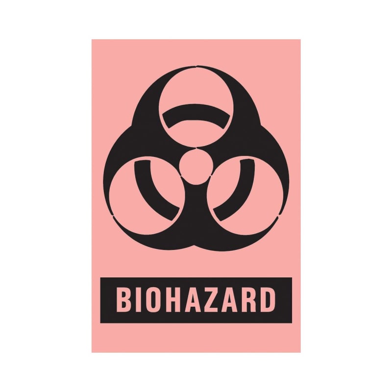 PDC Healthcare Timemed Pre-Printed Label, Biohazard, 2 x 3 Inch