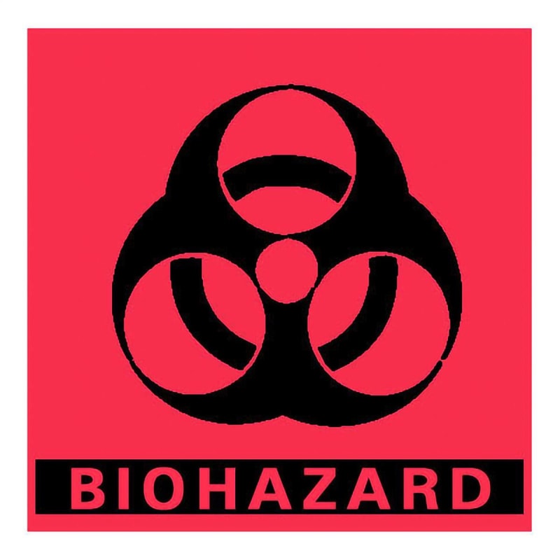 PDC Healthcare BarkleyÂ® Biohazard Warning Label, 5 x 5 Inch