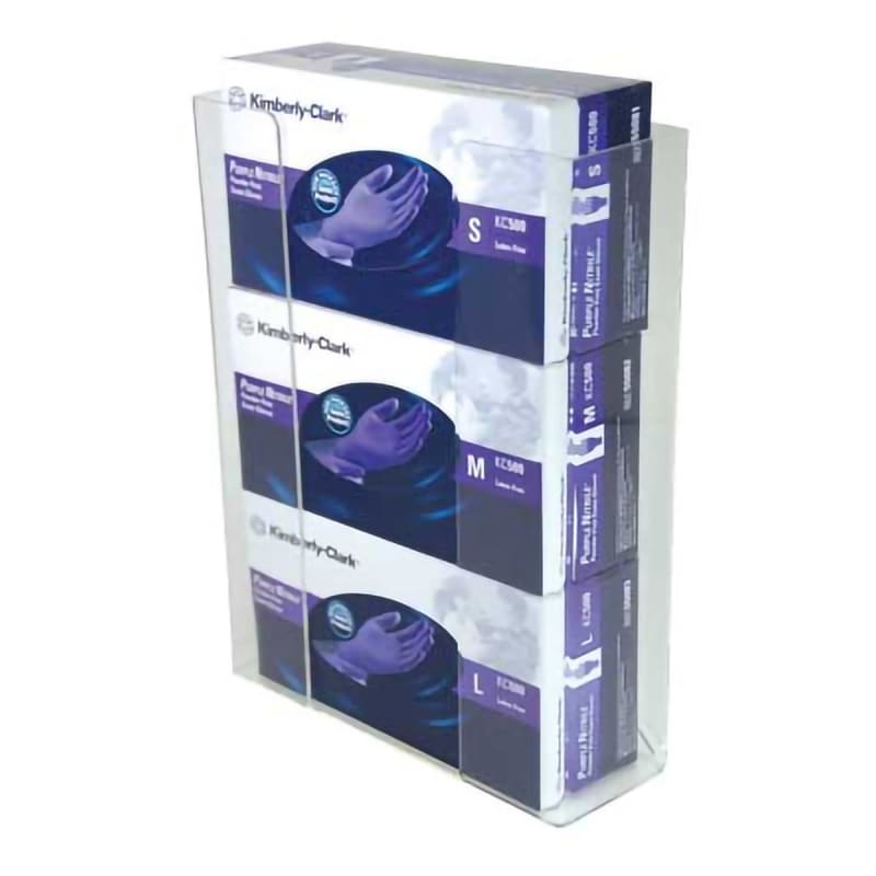 Unimed - Midwest Glove Box Holder Wall Mount 3-Box Capacity Clear 3-1/2 X 11 X 14-1/2 Inch Acrylic